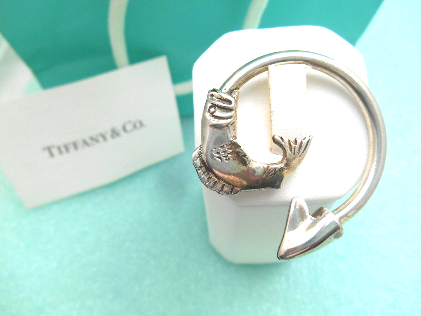 Tiffany & Co. Bass Fish Theme Sterling Silver Key Chain Ring