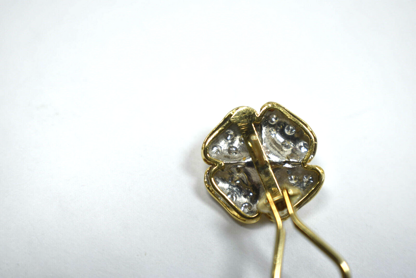 1 ct Pave' Diamond FG-VS1 14K Gold Flower Earrings Omega, 9 Grams Gold, Designer