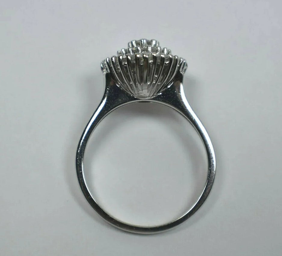 Elegant 1.31ct VS1/G Stunning Diamond Cluster Cocktail Ring 14K White Gold Sz 8