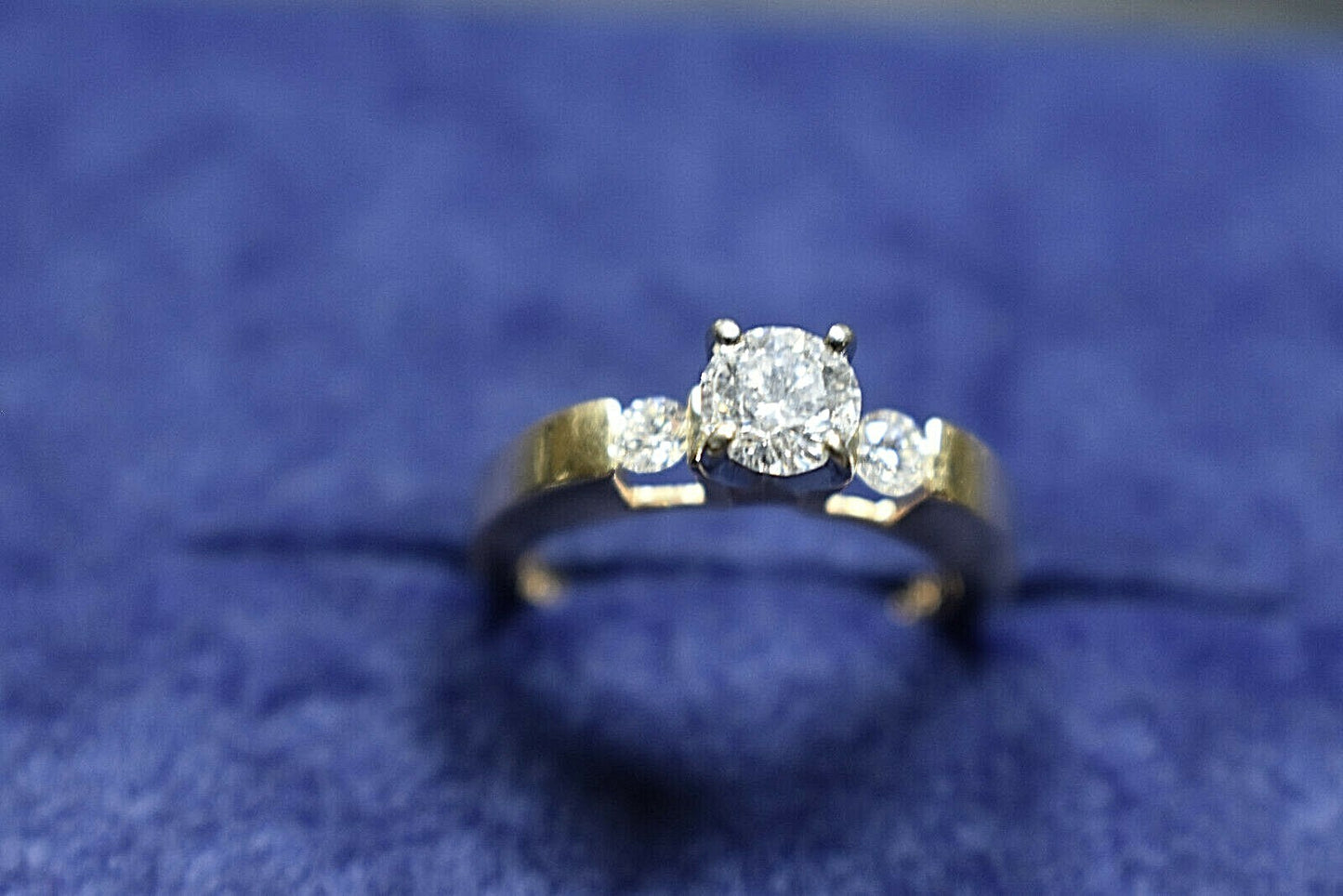 GIA $2500 .75ct D-E I2 Diamond 14K Gold Shane Co. Engagement Wedding Ring, Boxed