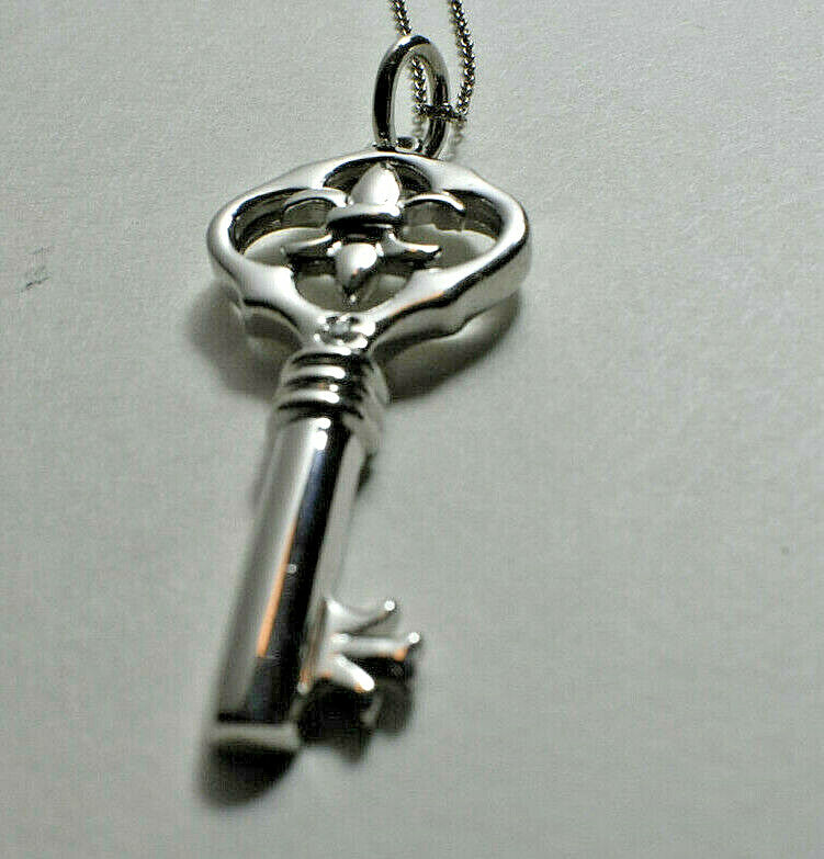 Fleur de Lis Key Pendant + 18" Necklace, Ornate, Beautiful!