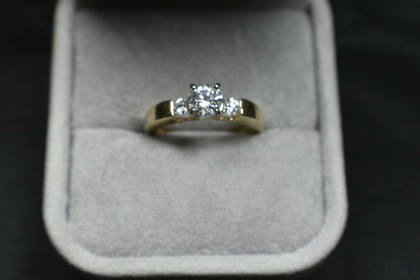 GIA $2500 .75ct D-E I2 Diamond 14K Gold Shane Co. Engagement Wedding Ring, Boxed