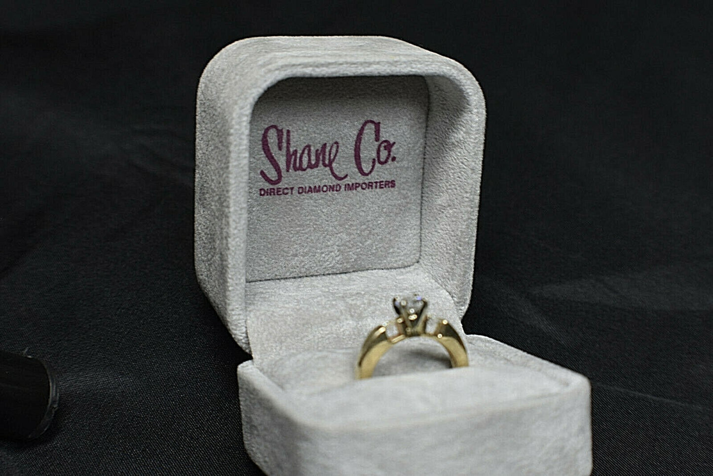 GIA $2500 .75ct D-E I2 Diamond 14K Gold Shane Co. Engagement Wedding Ring, Boxed