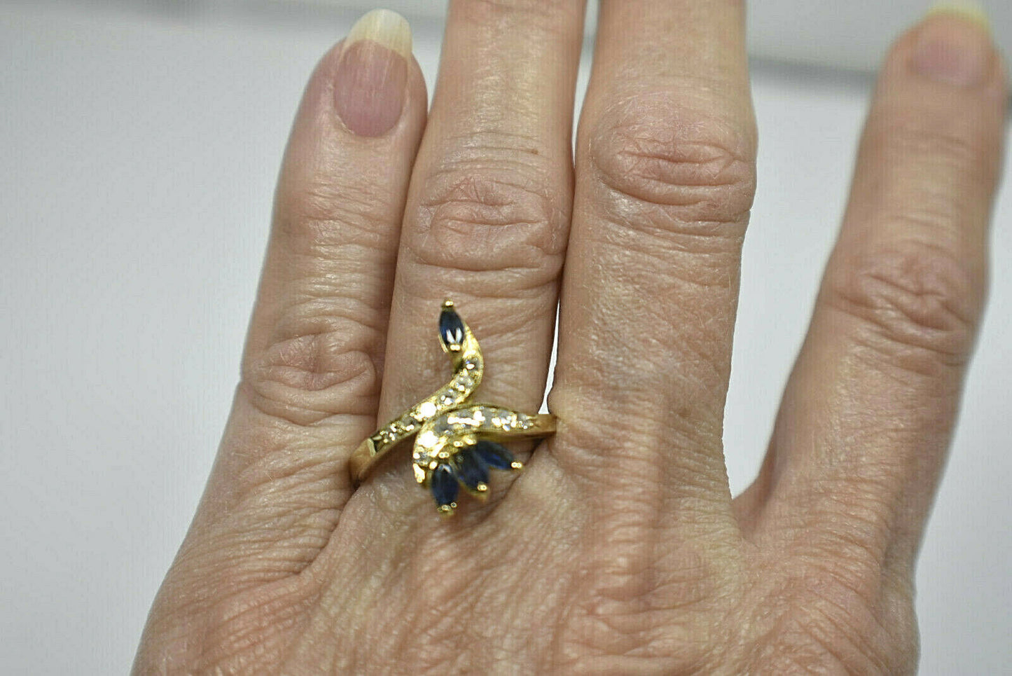 1.02ct Diamond Snake & Flowers of Blue Sapphire Custom Ring