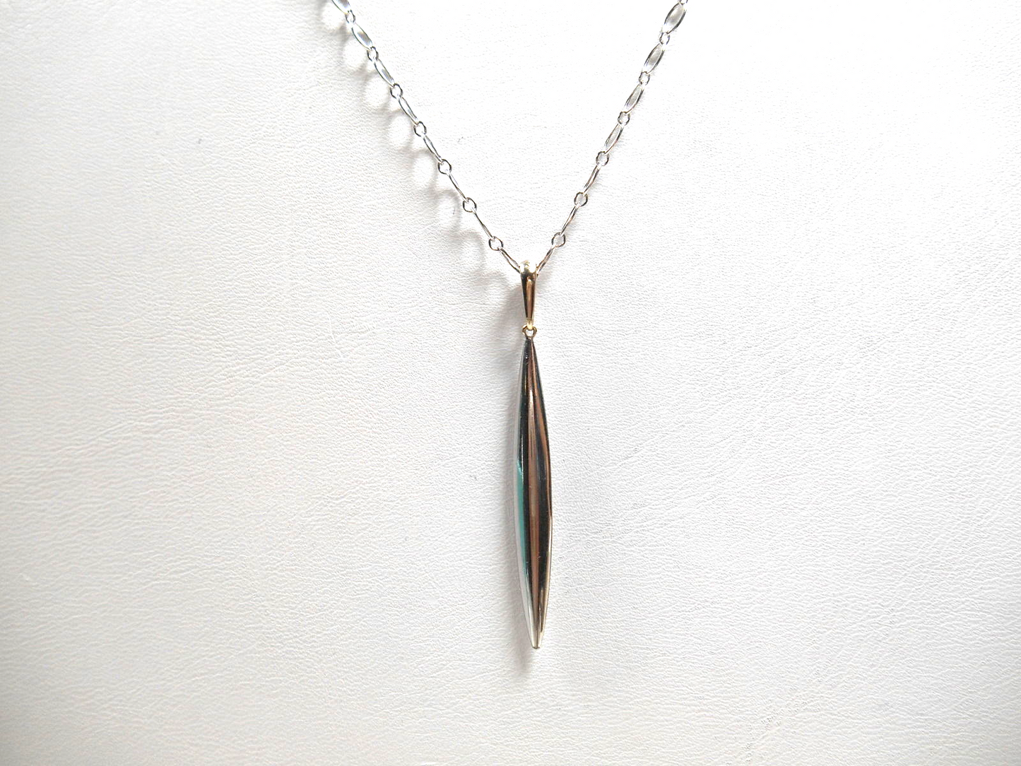 RARE Tiffany & Co. 18K White Gold Feather Marquise Link Necklace w/ Box & Pouch