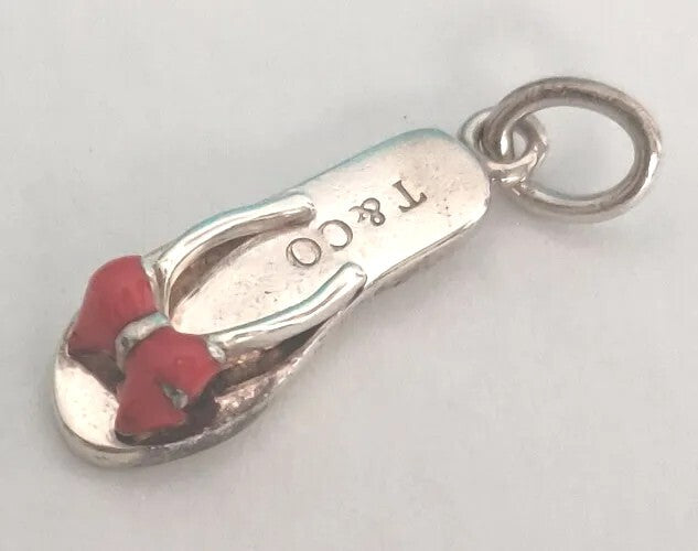 Tiffany &Co Enamel Beach Sandal Flip Flop Shoe Charm Pendant 4 Necklace Bracelet