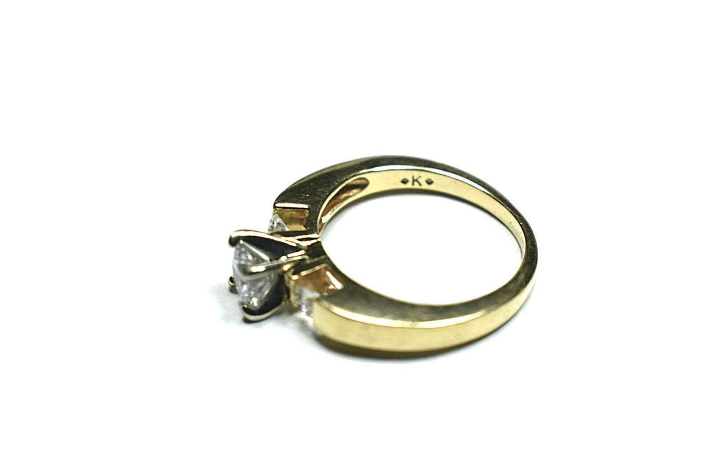 GIA $2500 .75ct D-E I2 Diamond 14K Gold Shane Co. Engagement Wedding Ring, Boxed