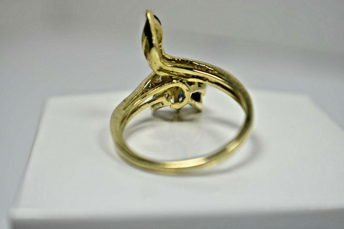 1.02ct Diamond Snake & Flowers of Blue Sapphire Custom Ring