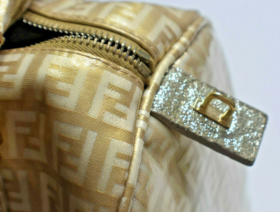 Fendi Gold Icon Logo Boston Bag with Dust Bag Perfect 4 Special Or Anytime Exlnt
