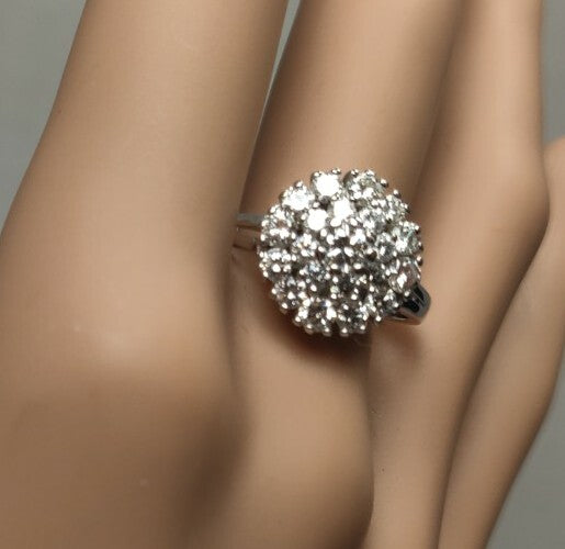Elegant 1.31ct VS1/G Stunning Diamond Cluster Cocktail Ring 14K White Gold Sz 8
