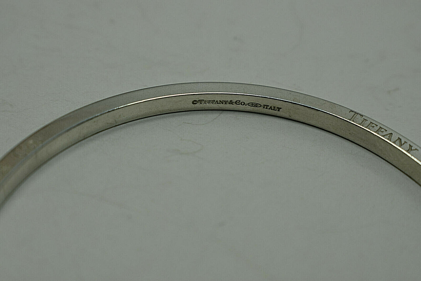 Tiffany & Co Italy Narrow Icon Bangle Bracelet Sterling Silver, Newly Polished!