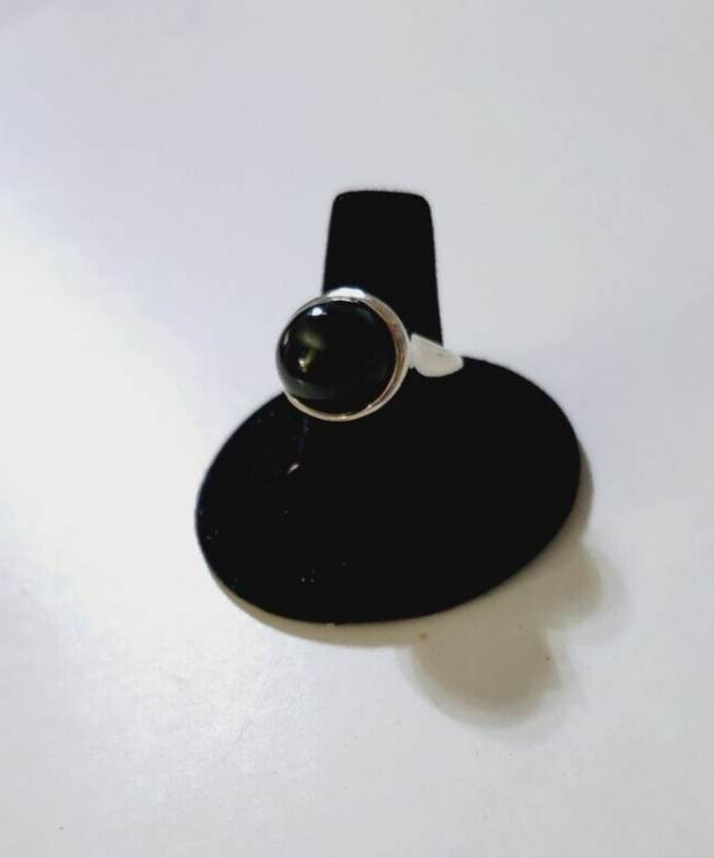 Tiffany & Co Elsa Peretti Large Domed Black Jade 19mm Ring Sz 8, Vintage