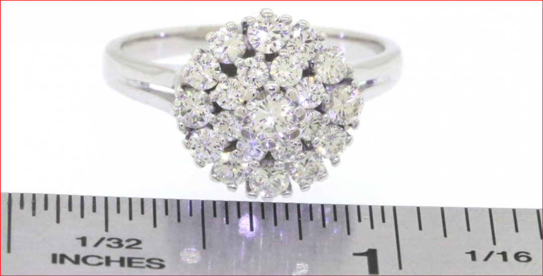 Elegant 1.31ct VS1/G Stunning Diamond Cluster Cocktail Ring 14K White Gold Sz 8