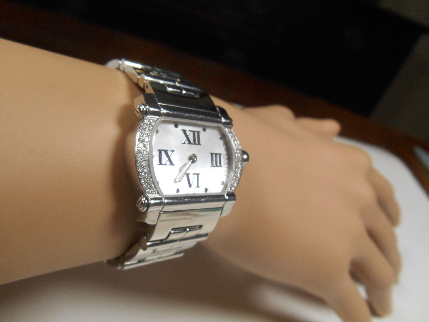 $7K Ladies Phillipe Charriol Diamond Actor Watch Mother of Pearl Stainless Steel