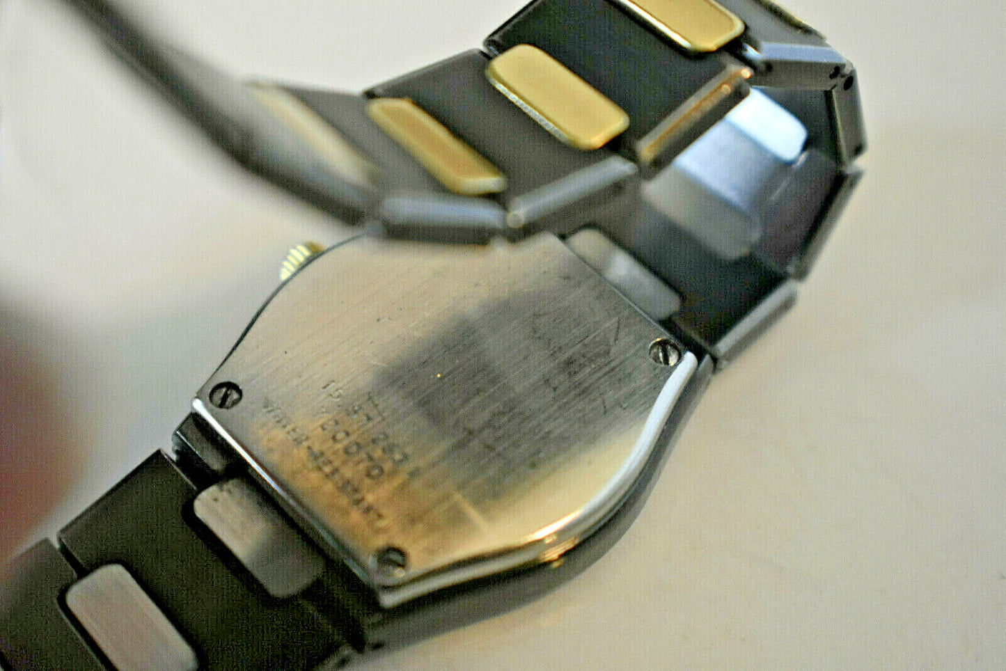 RARE Ladies Concord 18K Gold Gun Metal Black SS Swiss Date Watch w/ Box