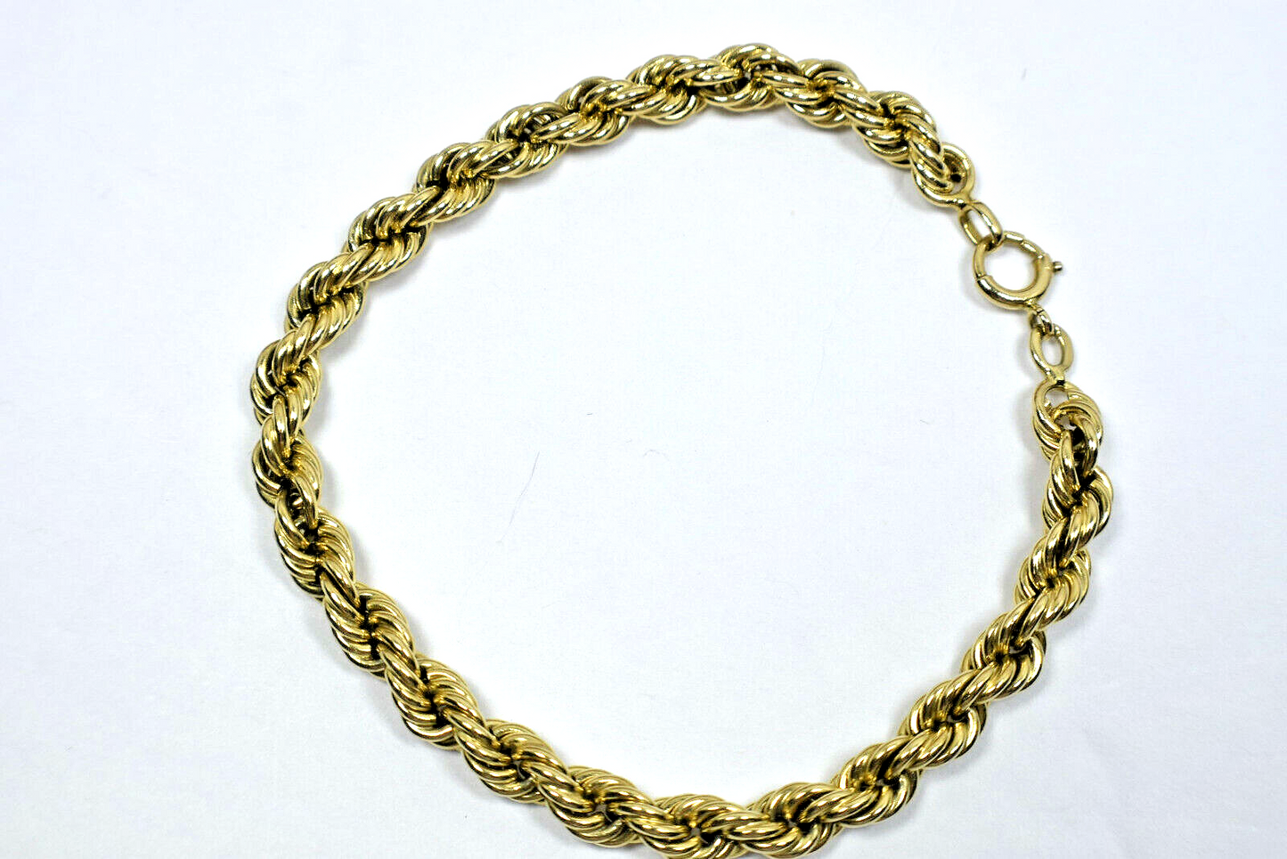 TIFFANY & Co Braided Twist Rope Chain Link Cable 14K 2 Tone Gold Bracelet 7"