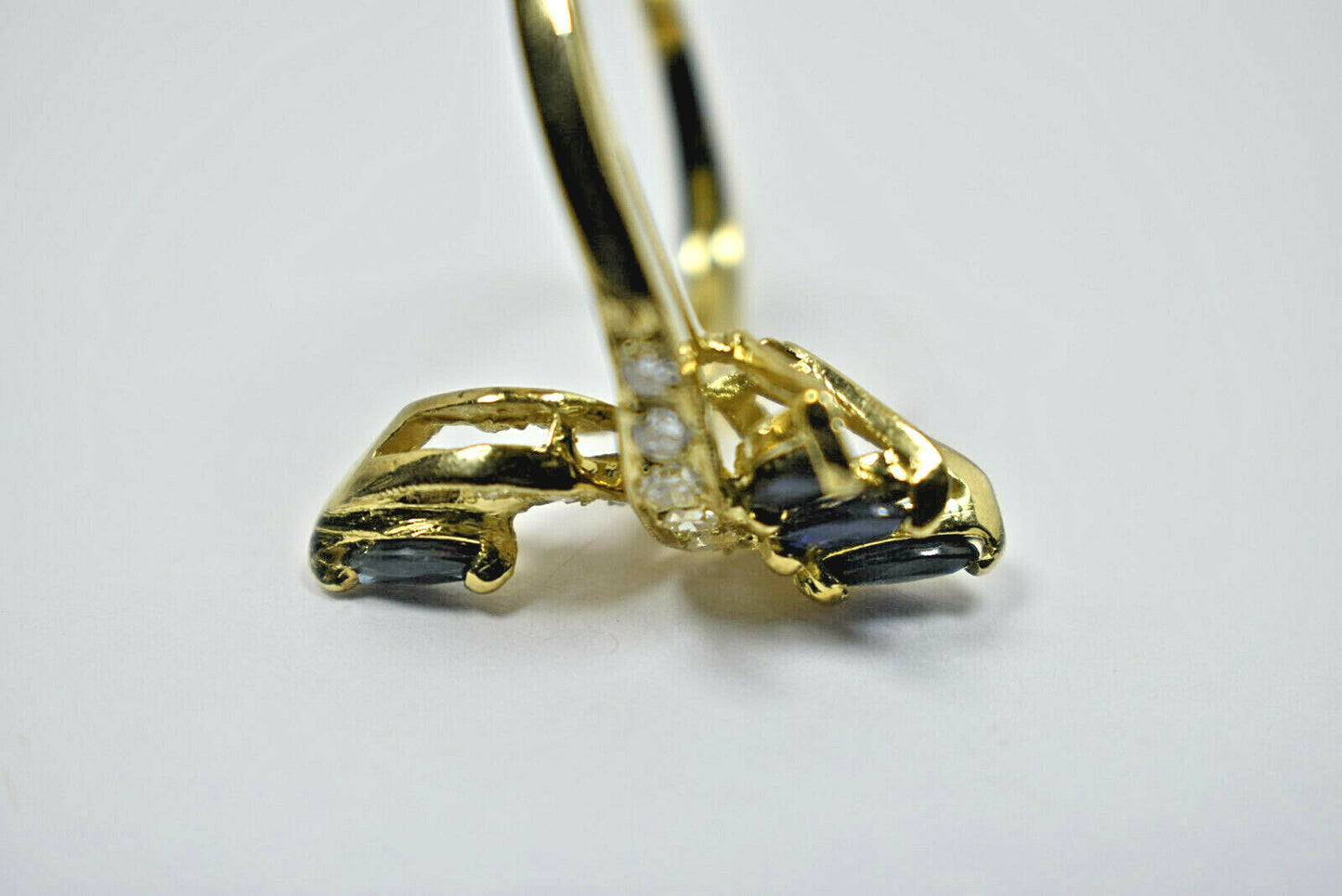 1.02ct Diamond Snake & Flowers of Blue Sapphire Custom Ring