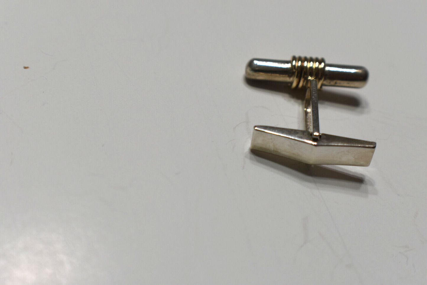 Tiffany & Co Vintage Silver & Gold Bar Cuff Links & Pouch Cufflinks