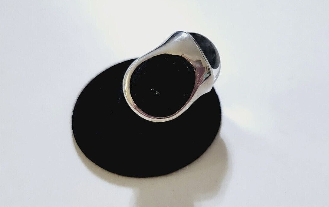 Tiffany & Co Elsa Peretti Large Domed Black Jade 19mm Ring Sz 8, Vintage