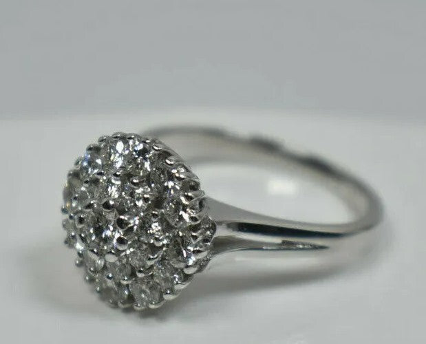 Elegant 1.31ct VS1/G Stunning Diamond Cluster Cocktail Ring 14K White Gold Sz 8