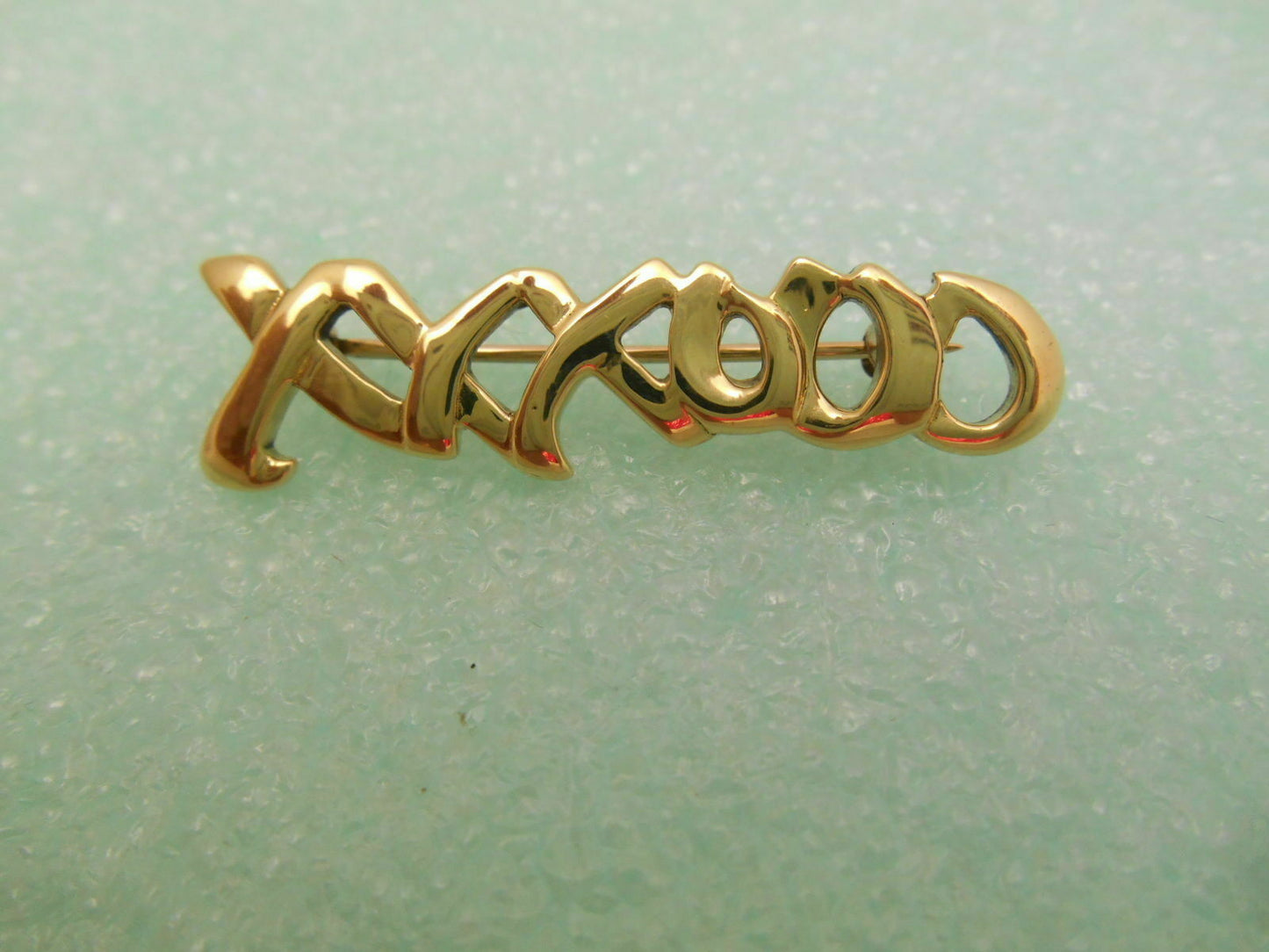 Tiffany &Co Picasso 18K Gold Signature XO Hugs Kisses Brooch Pin Rare #'d, Pouch