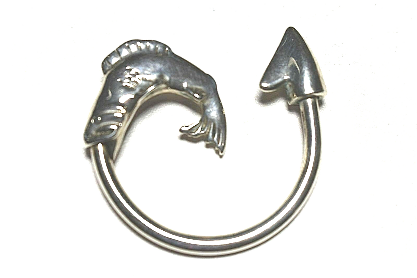 Tiffany & Co. Bass Fish Theme Sterling Silver Key Chain Ring