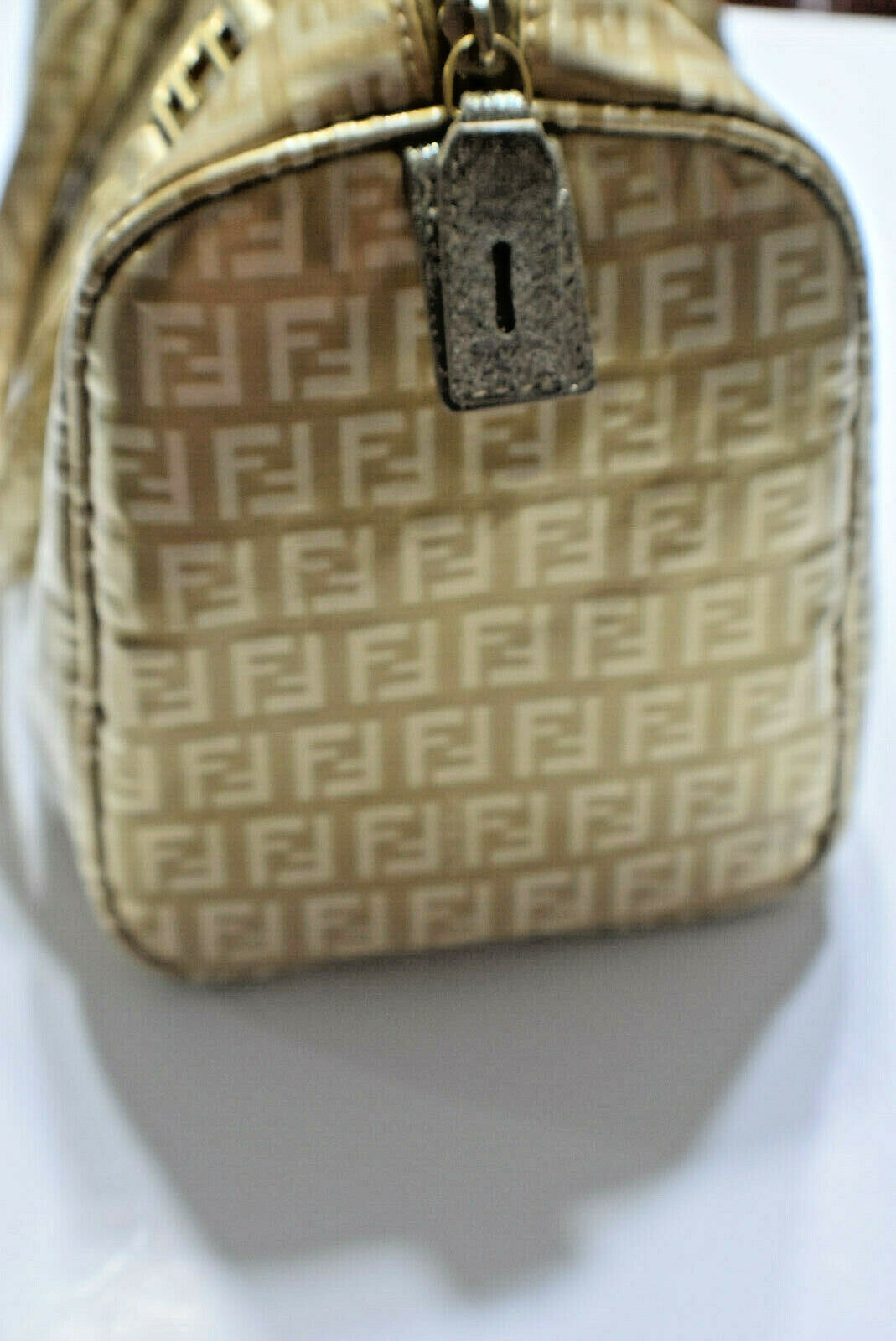 Fendi Gold Icon Logo Boston Bag with Dust Bag Perfect 4 Special Or Anytime Exlnt
