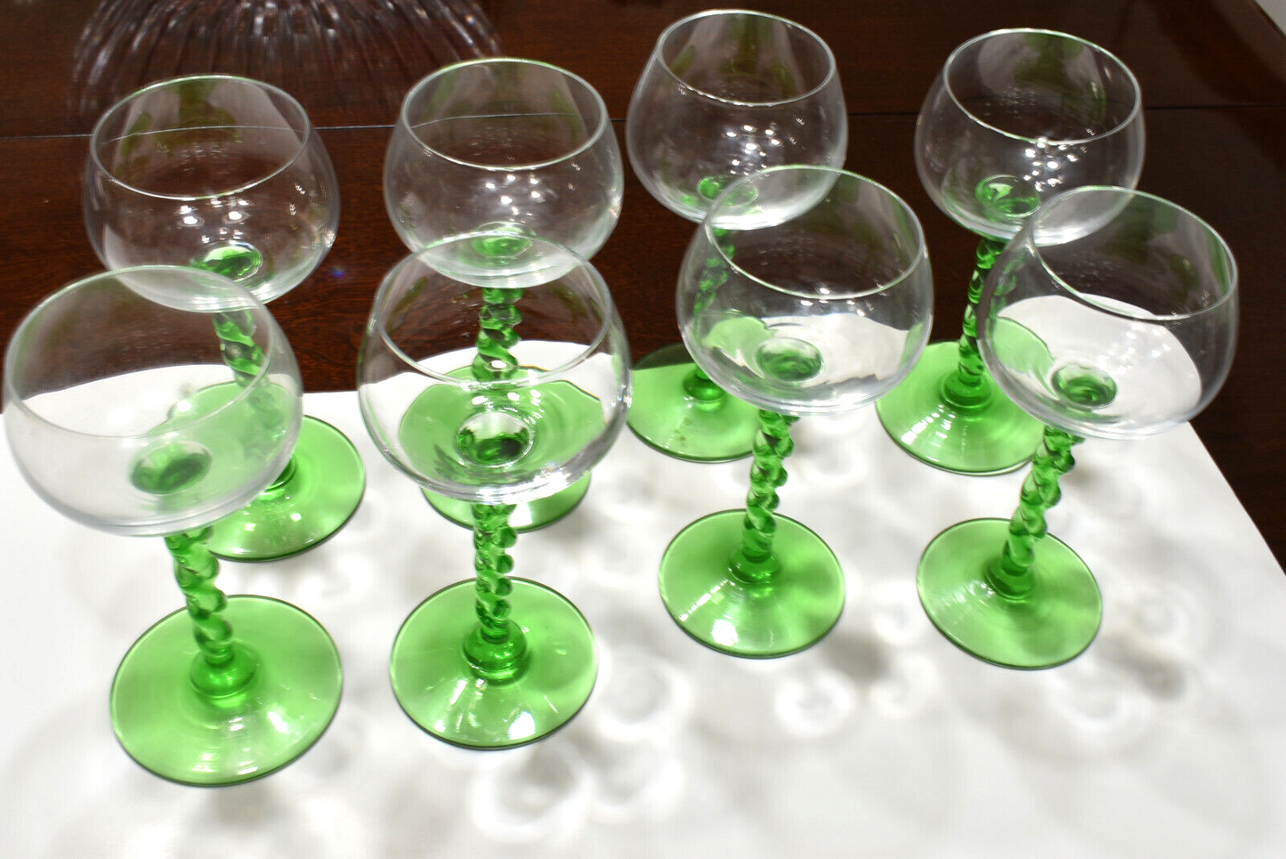 Cunard Queen Elizabeth 2 Cruise Ship Wine Glasses, 4 Gold Rim Martini Glass 1967
