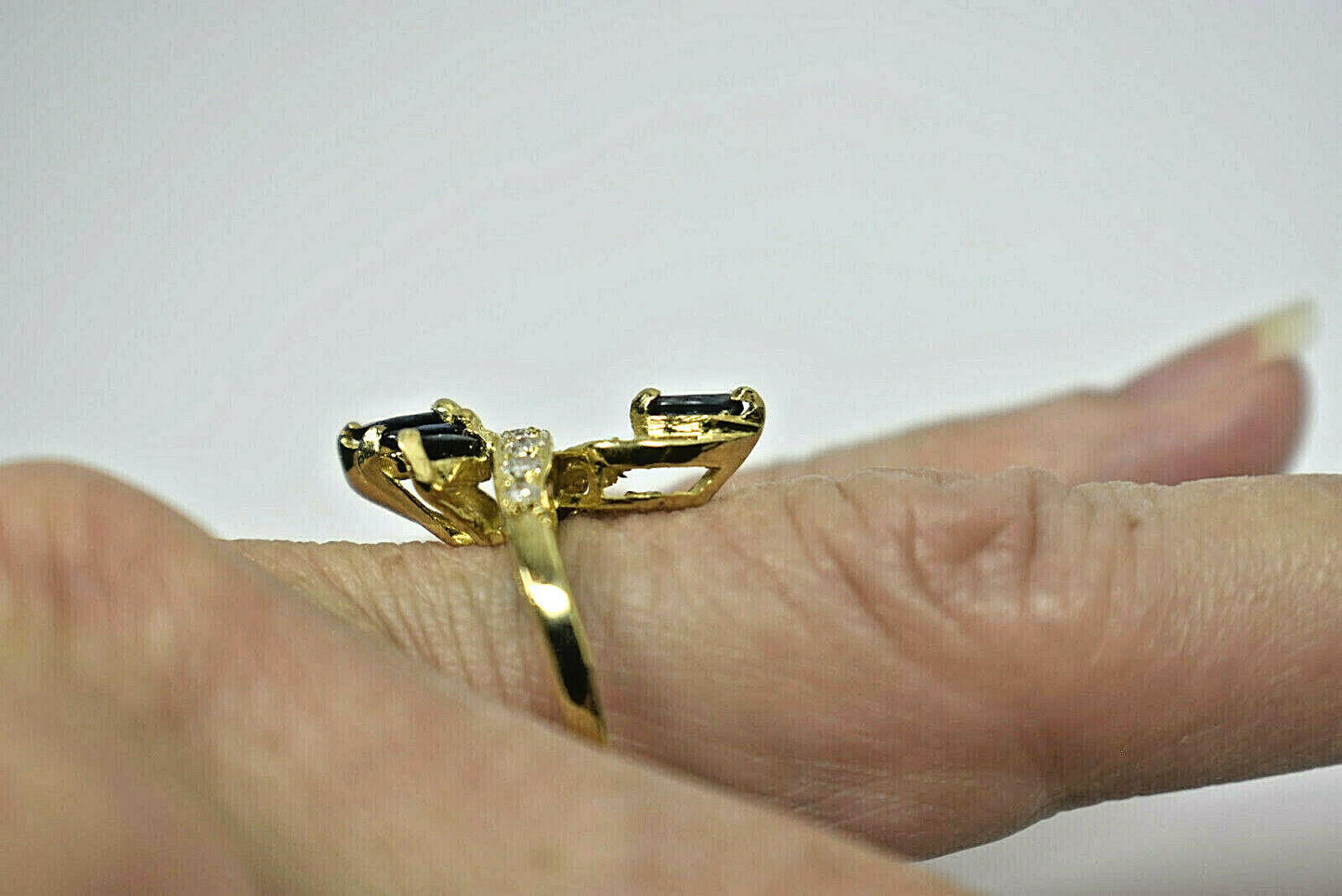 1.02ct Diamond Snake & Flowers of Blue Sapphire Custom Ring