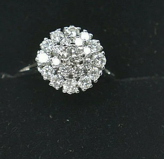 Elegant 1.31ct VS1/G Stunning Diamond Cluster Cocktail Ring 14K White Gold Sz 8