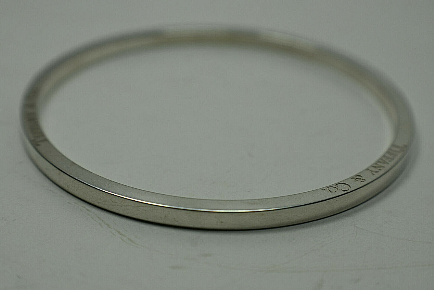 Tiffany & Co Italy Narrow Icon Bangle Bracelet Sterling Silver, Newly Polished!