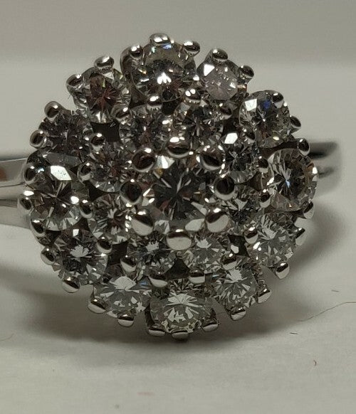 Elegant 1.31ct VS1/G Stunning Diamond Cluster Cocktail Ring 14K White Gold Sz 8