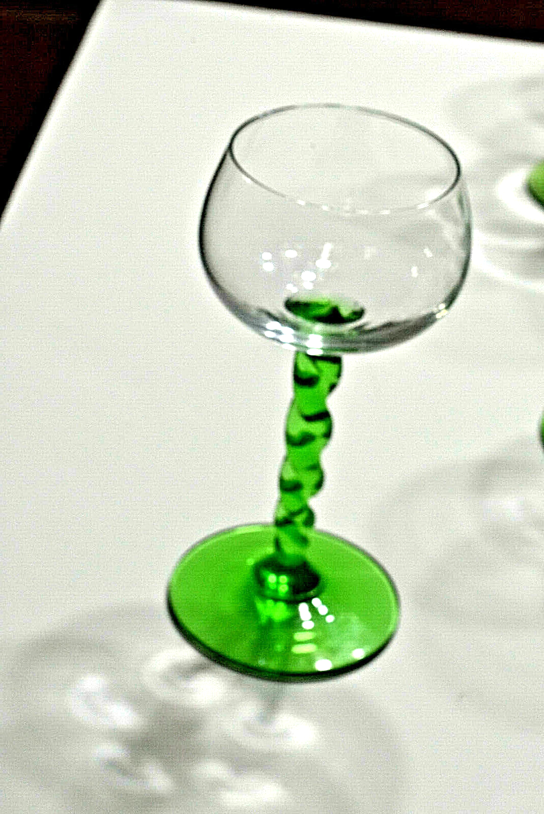 Cunard Queen Elizabeth 2 Cruise Ship Wine Glasses, 4 Gold Rim Martini Glass 1967