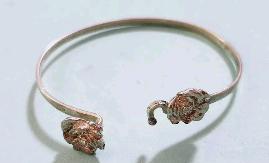 Tiffany & Co Nature Rose Bangle Bracelet Sterling Silver, Vintage, Rare