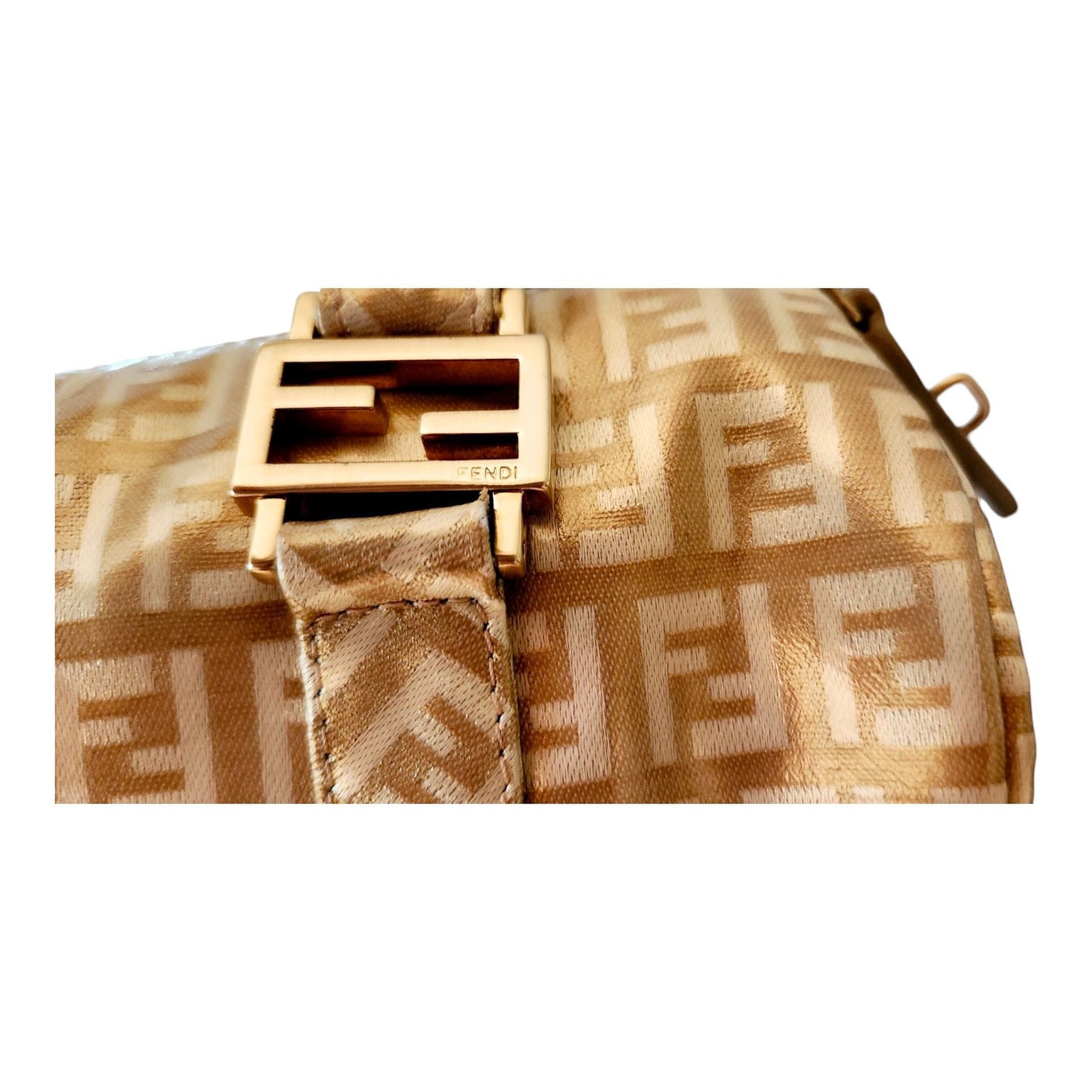 Fendi Gold Icon Logo Boston Bag with Dust Bag Perfect 4 Special Or Anytime Exlnt