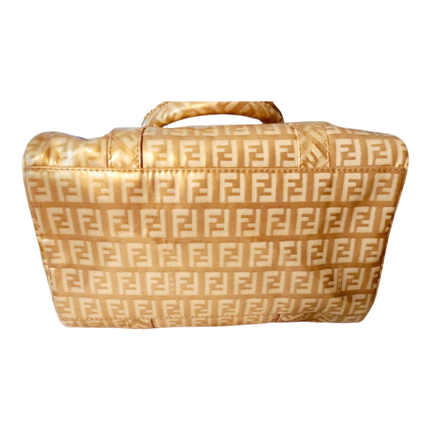 Fendi Gold Icon Logo Boston Bag with Dust Bag Perfect 4 Special Or Anytime Exlnt