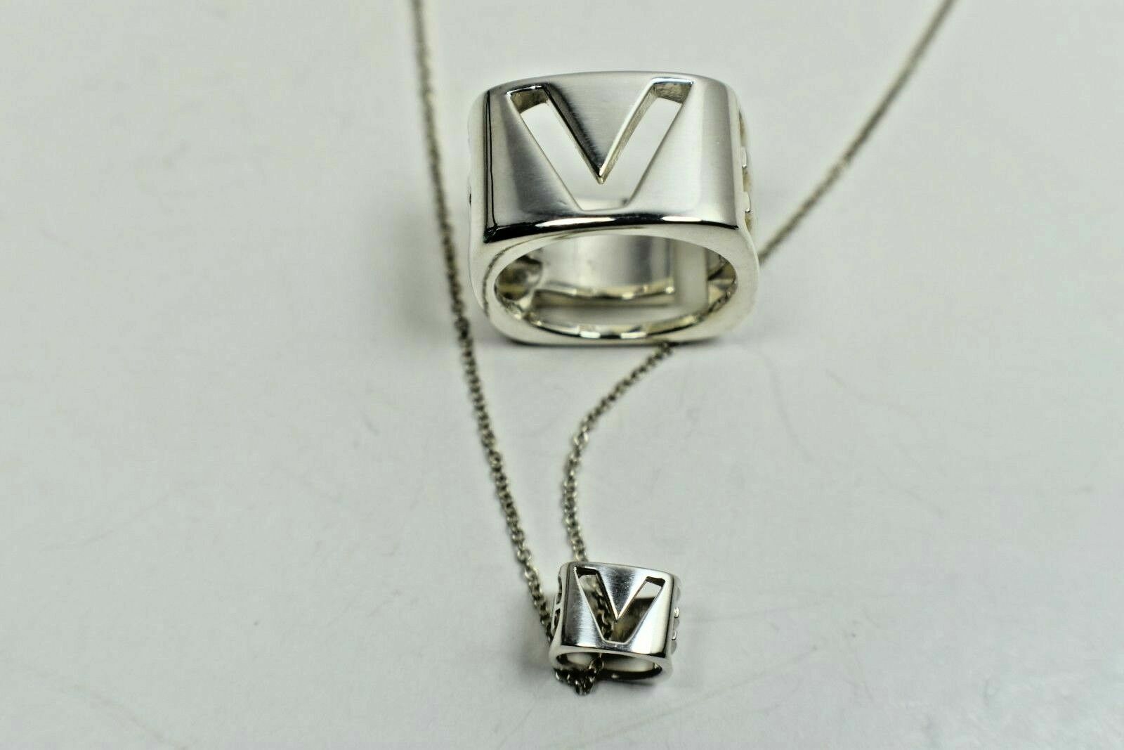 Tiffany & Co LOVE Cube Pendant Charm Necklace Sterling Silver Retired Rare