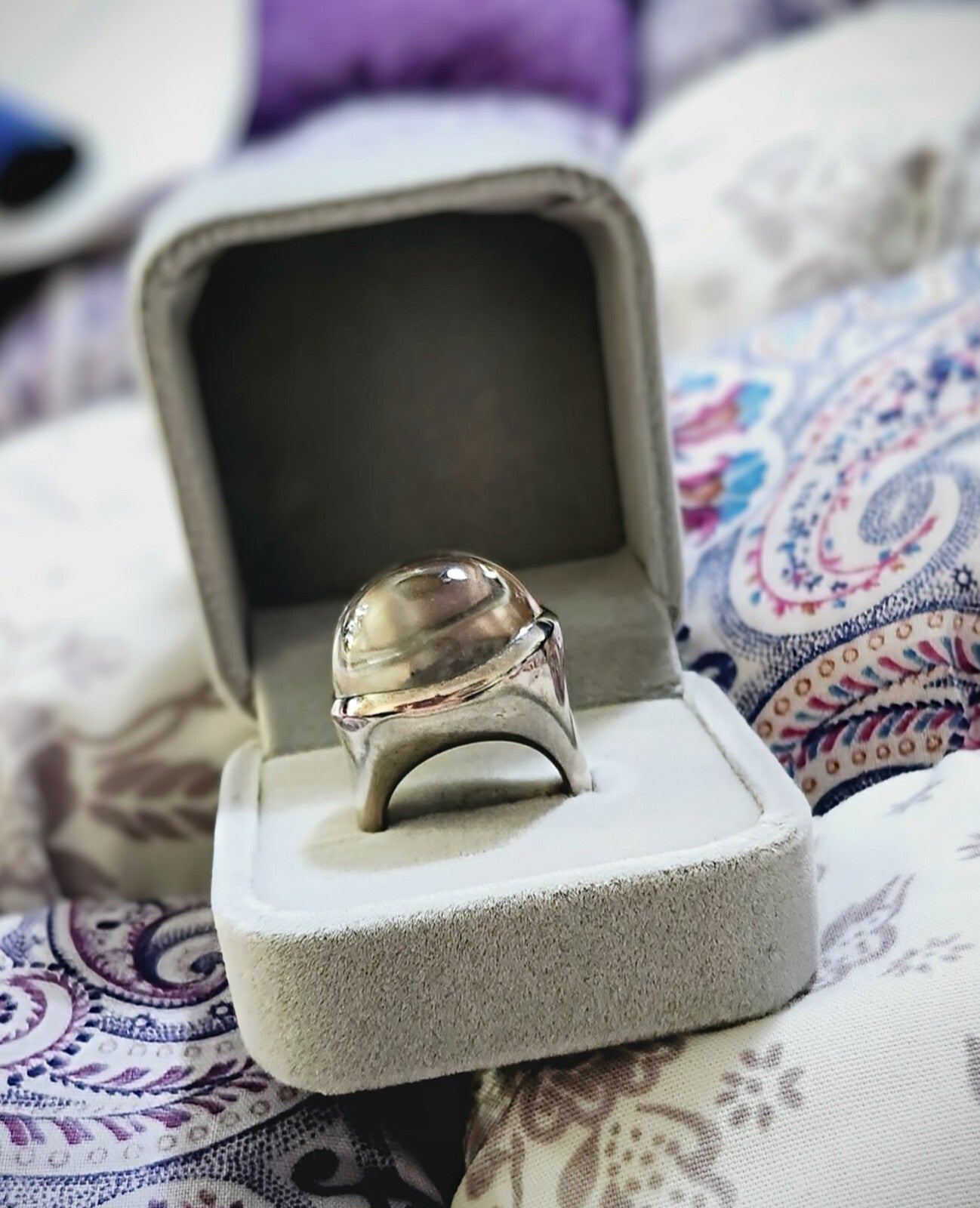 Tiffany & Co Elsa Peretti Large Domed Rock Crystal Ring Sz 6 , Very Rare!