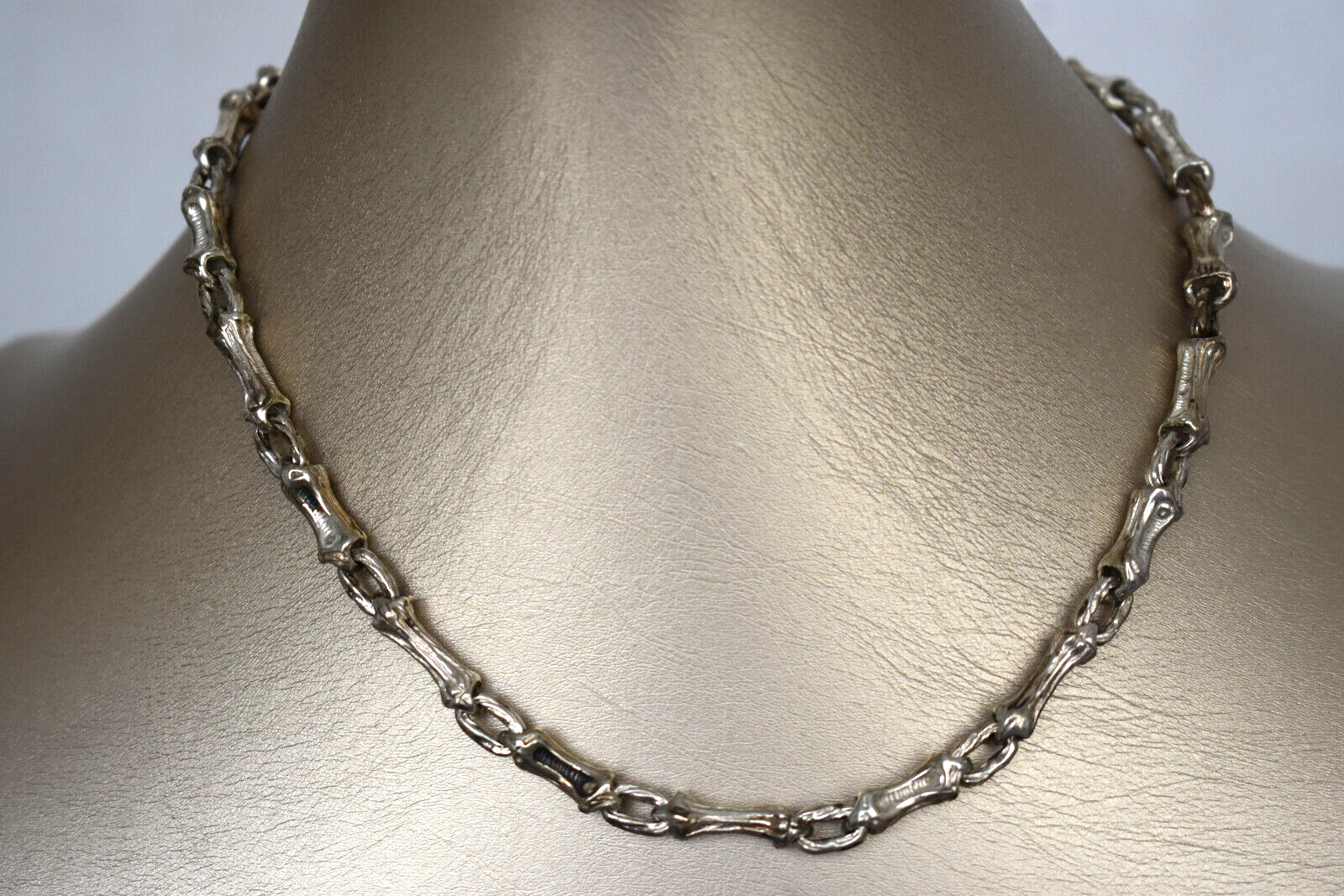 Tiffany & Co "Nature" Bamboo Link Chain Necklace, Vintage '96 Pouch