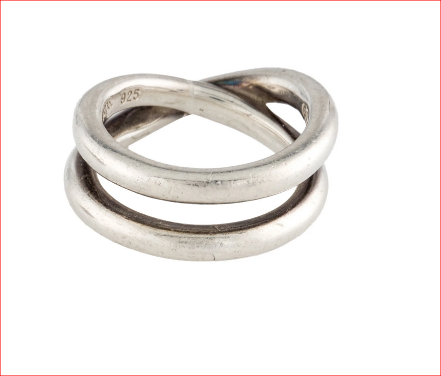 Tiffany & Co. Le Cercle Paloma Picasso Crossover X Sterling Silver Ring Rare