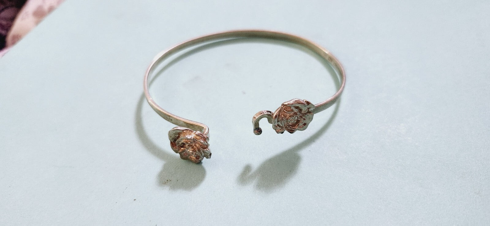 Tiffany & Co Nature Roses Bangle Bracelet Sterling Silver Great Cond.  Pouch