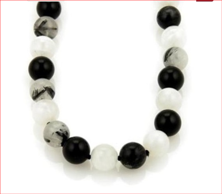 Tiffany & Co Paloma Picasso Rare Moonstone Quartz Onyx Bead Bracelet & Pouch