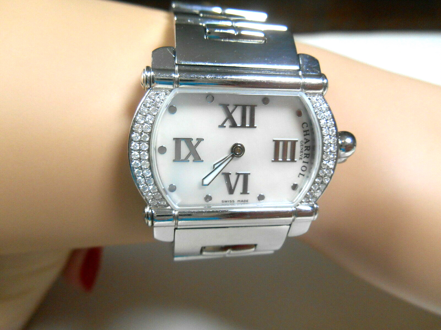 Ladies Phillipe Charriol Actor Diamond Watch Pearl Face Swiss Made, $7K RARE