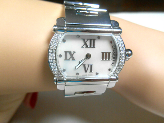 Ladies Phillipe Charriol Actor Diamond Watch Pearl Face Swiss Made, $7K RARE