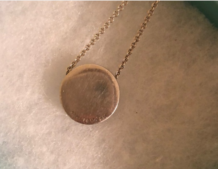 Tiffany & Co 1837 Round Concave Slide Pendant Necklace Sterling Silver, Retired