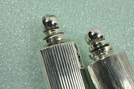 Tiffany & Co Round Grooved Mini Perfume Bottle Handbag Size Sterling Silver Rare