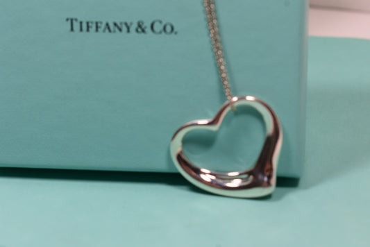 Tiffany & Co. Peretti  XL Large Open Heart Pendant Necklace