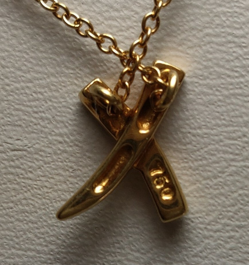 Tiffany & Co Paloma Picasso 18K Gold Mini Graffiti X Necklace - Stacks Well