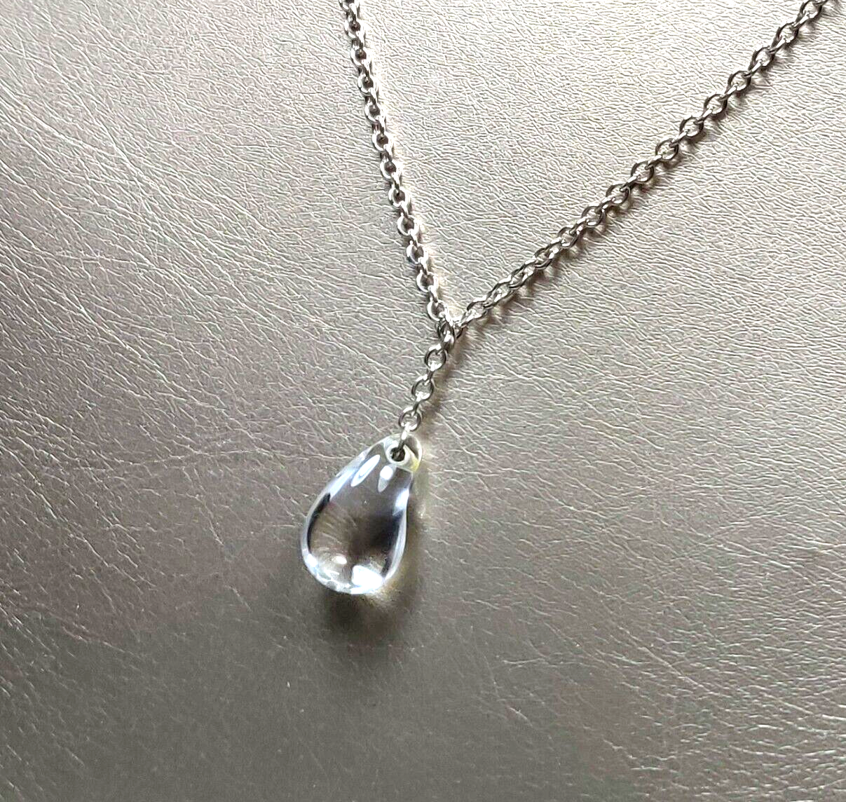 Tiffany & Co Peretti Lariat Large Rock Crystal Teardrop Necklace 22" Silver Rare