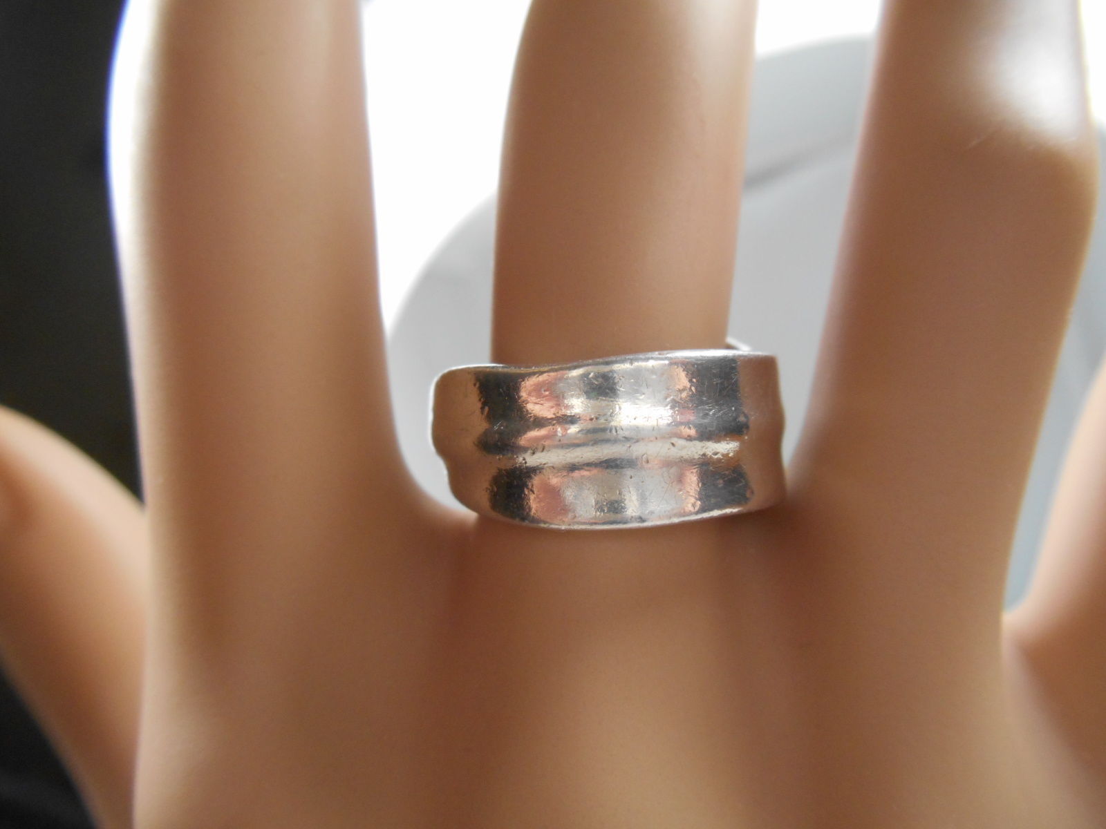 Tiffany & Co Leaf Ring Wide Band Sterling Silver Sz 6.5 Rare Vintage